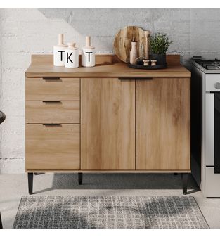 Mueble Inferior De Cocina 120 cm en MDP Freijo