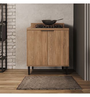 Mueble Inferior Bertolini De 80 cm En MDP Con Tapa Freijo