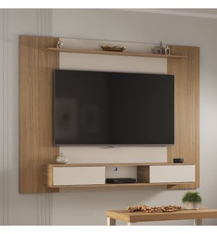 Mueble para TV 65" en MPD 176cm incluye soporte Roble con blanco