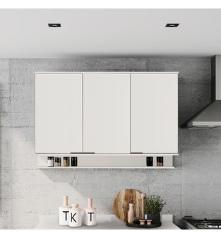 Mueble superior multiuso cocina 120 cm MDP 3 Puertas Blanco Mate