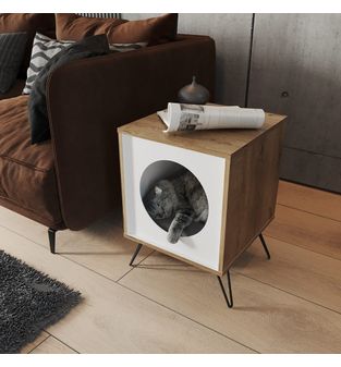 Mueble auxiliar para Mascota 40cm en MDP Rovere