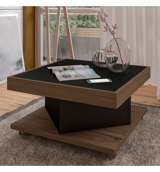 Mesa De Centro Decorativa Bertolini Color Marron con Negro