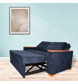Sofacama semidoble 180x90cm tela tipo lino 2 cuerpos Gris