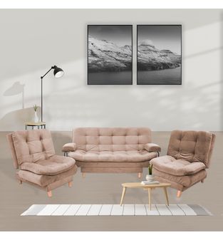 Sala Clic Clac 175x90cm incluye dos sillas y un sofa cama Camel