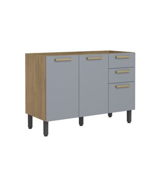 Mueble inferior de cocina de 120 cm en MDP sin Meson Gris