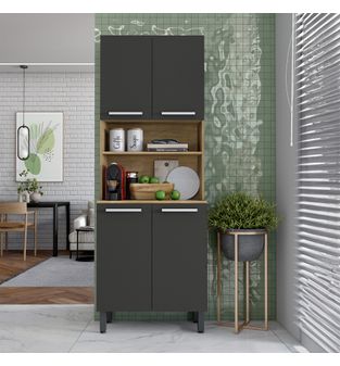 Alacena Despensa 198x70x37cm mesón En MDP Marron