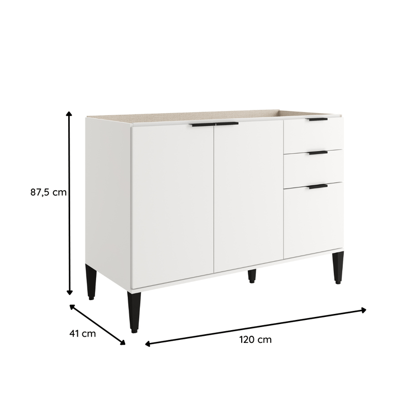 2506 Balcao 1200 sem Tampo FI Branco_cotado