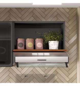 Gabinete Superior para Microondas En Acero y Base Mdp 60cm Gris Bertolini