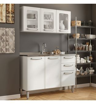 Cocina Integral Evidence Bertolini 1,20m - Blanco