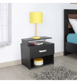 Mesa de noche auxiliar 47x48x35cm Roma un cajón Wengue