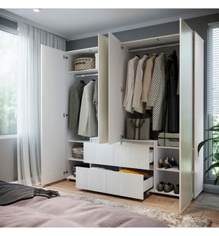 Armario Closet Bertolini Color Blanco Con Niebla 200