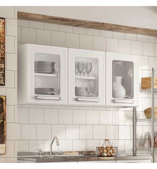 Gabinete superior de cocina en Acero 52x120cm Blanco