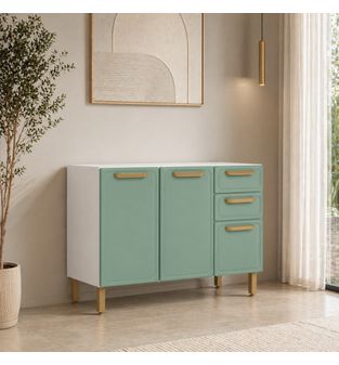 Mueble inferior de acero sin mesón 86x120x48cm Menta