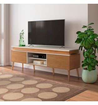Mueble Rack para TV hasta 75" Lumina 62x180x41cm Cerezo Offwhite