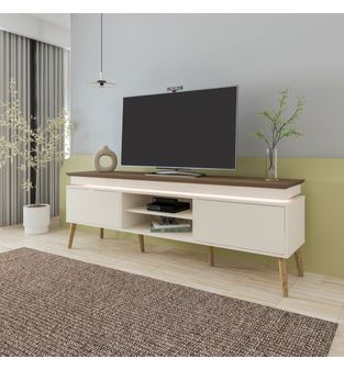 Mueble Rack para TV hasta 75" Lumina 62x180x41cm Pino off white