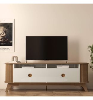 Mueble Rack para TV 75" Vivaldi 65x200x40cm Cerezo OffWhite