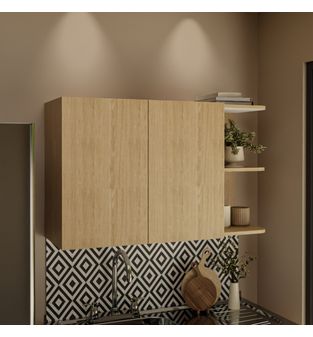 Gabinete superior de cocina 60x100x31m con locero Rovere