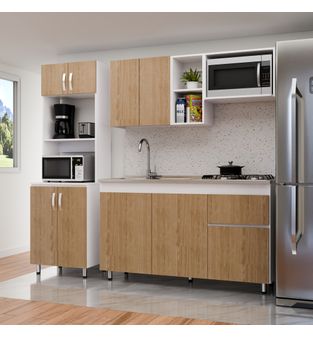 Cocina Integral 210cm lav izq 4 fogones + alacena Rovere