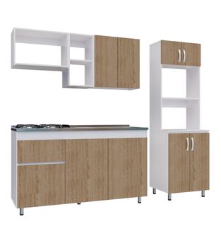 Cocina Integral 210cm lav izq 4 fogones + alacena Rovere
