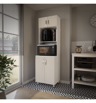 Alacena modulo Microondas 199x60x49 cm 4 puertas Niebla