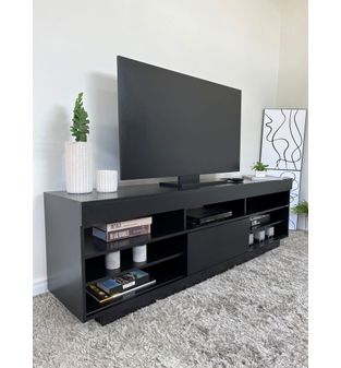 Mueble Rack para TV de hasta 55" 62x180x41cm Negro