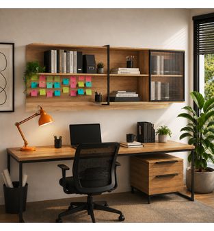 Mueble Superior Multiuso Freijo  200 cm MDP Estilo Industrial