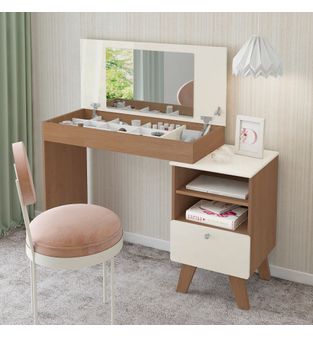 Escritorio tocador 118x120x41cm en MDP Cerezo Off White