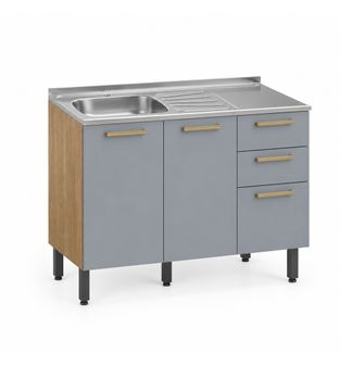 Mueble inferior de cocina con lavaplatos 85x120x53cm Gris